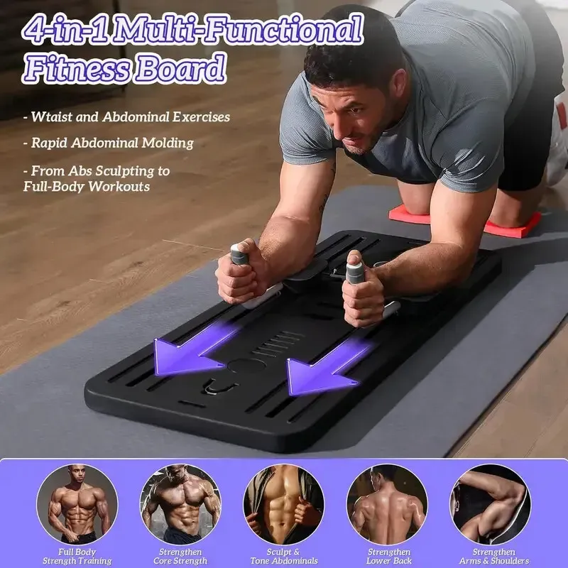 8-in-1 Multifunctional Fitness Board in Black for Core Strength and Abdominal view 6
