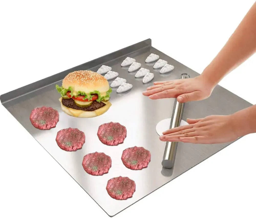 Silver Stainless Steel Chopping Board 80x50cm - Non-Slip Pastry Worktop Protector view 8