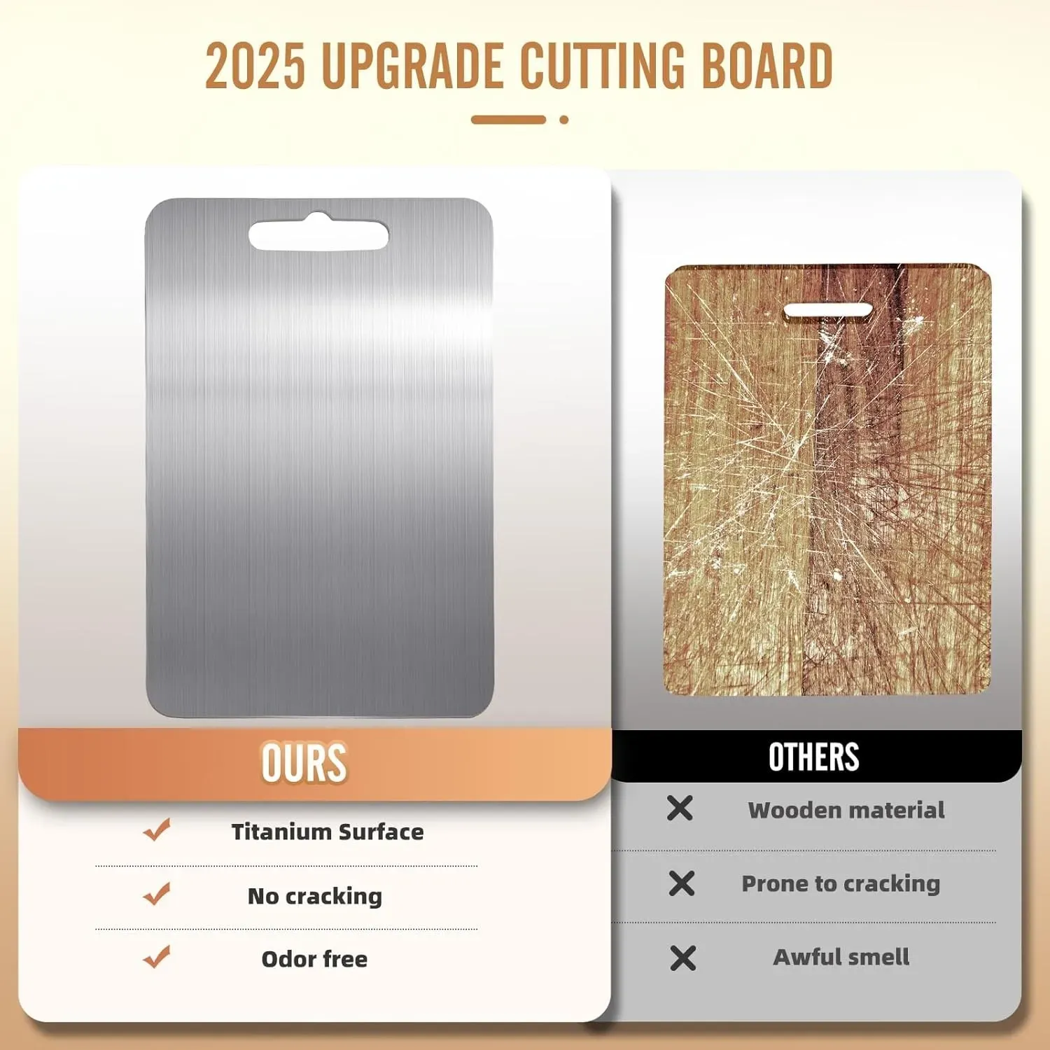 Double-Sided Titanium Cutting Board in Silver view 4
