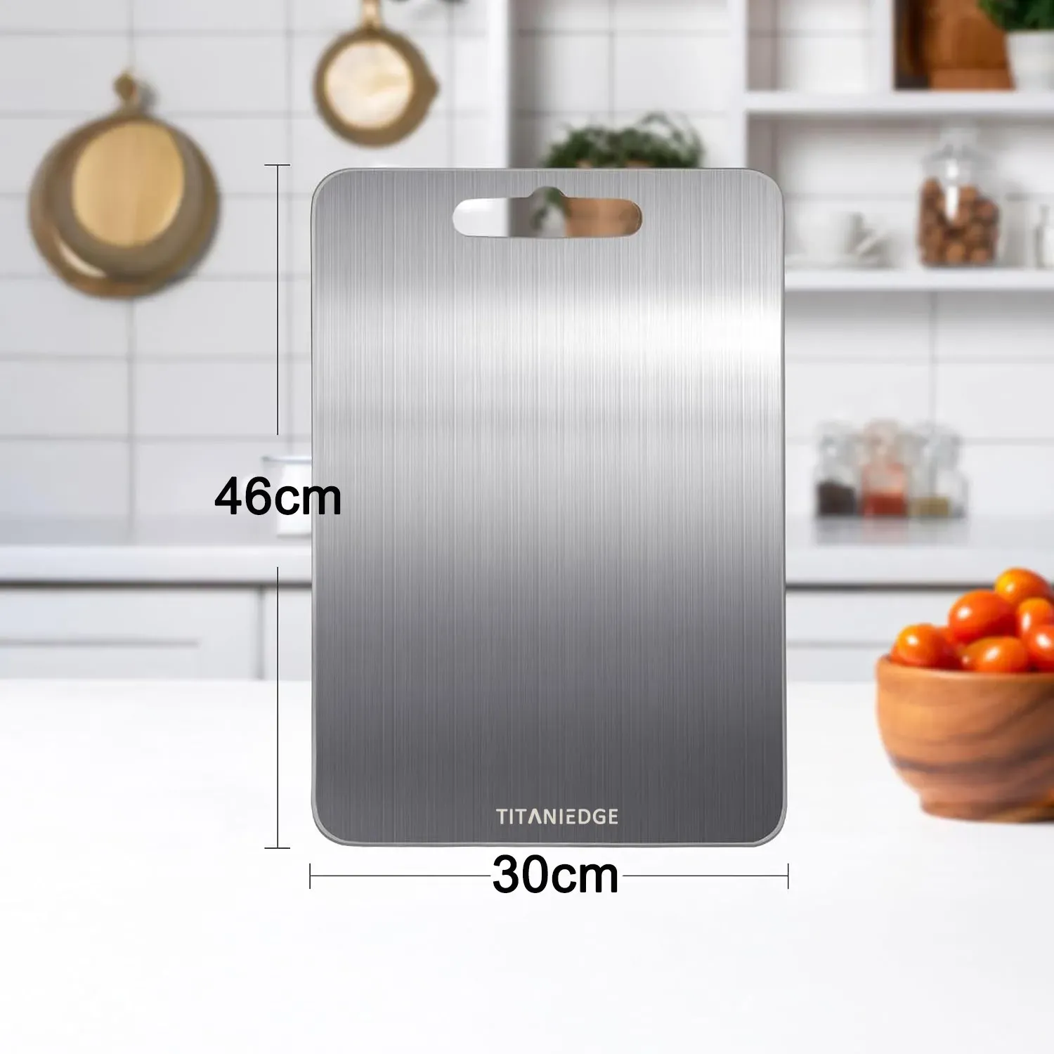 Double-Sided Titanium Cutting Board in Silver view 5