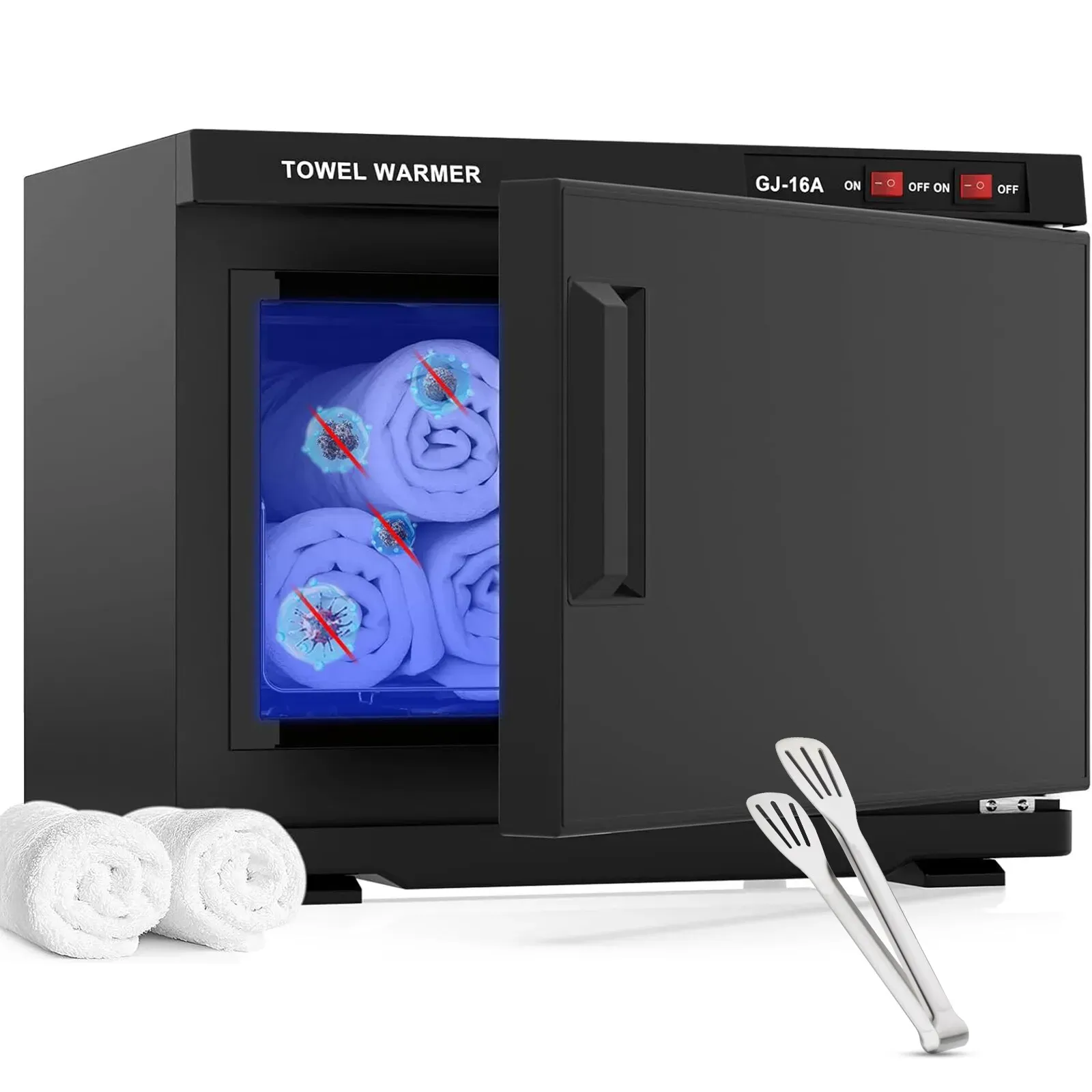 White 32L Black Hot Towel Warmer UV Sterilizer Cabinet for Salon and Home Use view 10