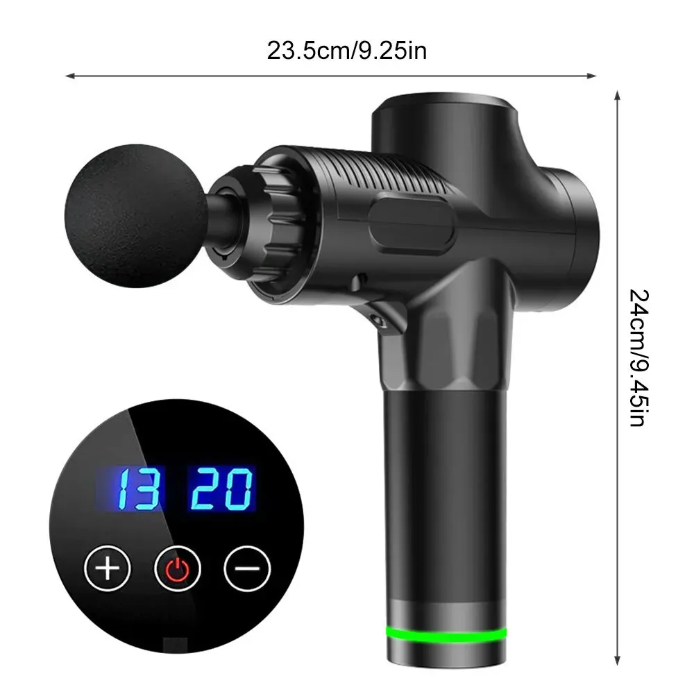 Deep Tissue Massage Gun Black with 10 Interchangeable Heads and 30 Adjustable view 6