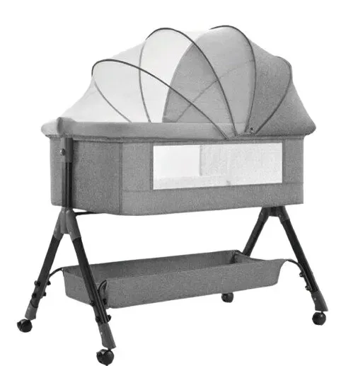 Portable Baby Bassinet Cot Crib Bedside Co Sleeper in Grey - 92x68x80CM — image 1