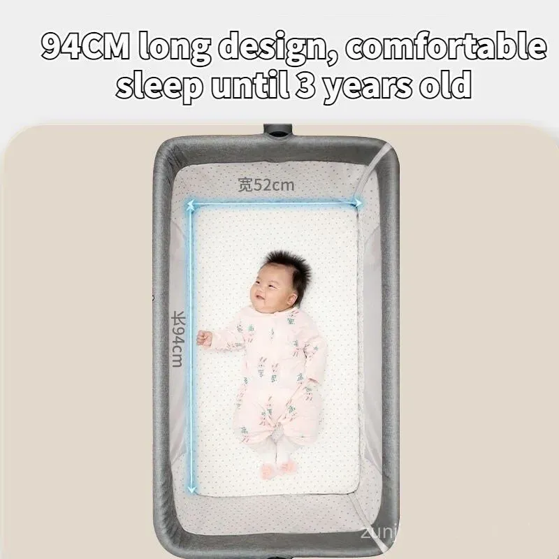 Portable Baby Bassinet Cot Crib Bedside Co Sleeper in Pink, 92x68x80CM view 5