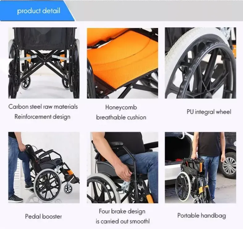 Black Wheelchair Lightweight 20" Black Self-Propelled Folding Wheelchair for view 2