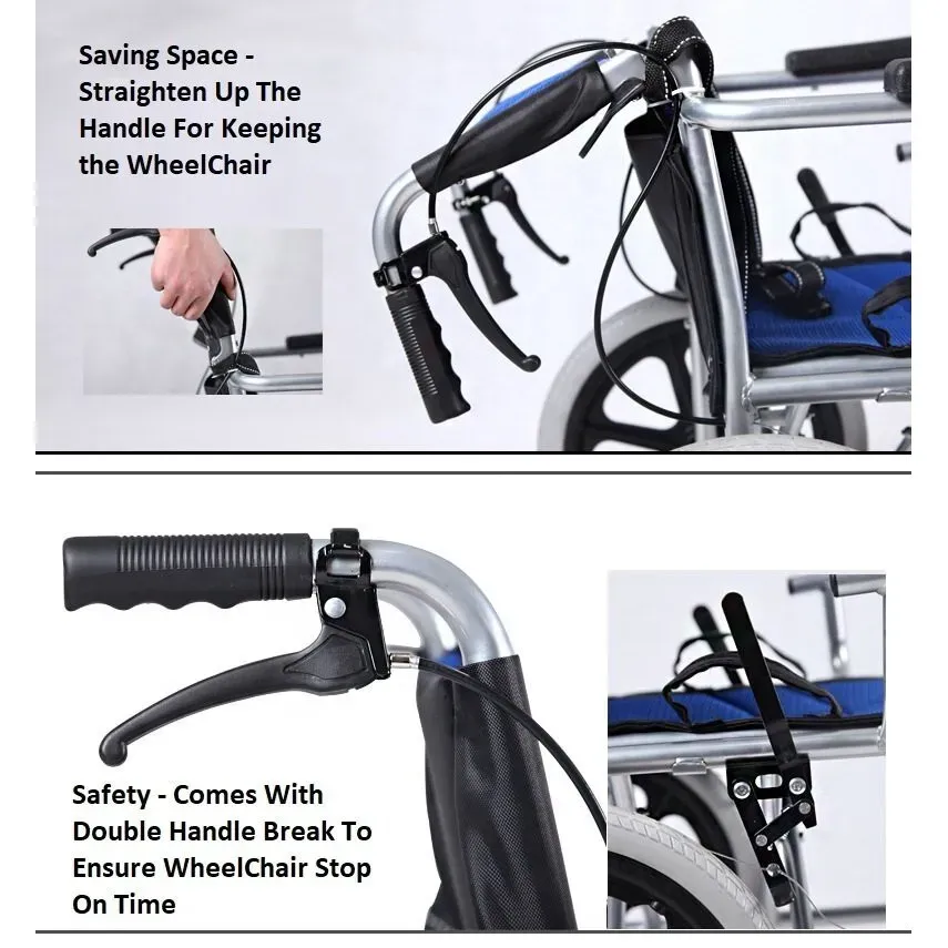 Black Wheelchair Lightweight 20" Black Self-Propelled Folding Wheelchair for view 3