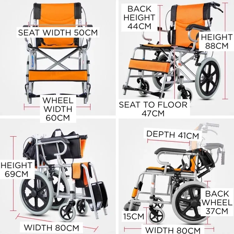 Black Wheelchair Lightweight 20" Black Self-Propelled Folding Wheelchair for view 10