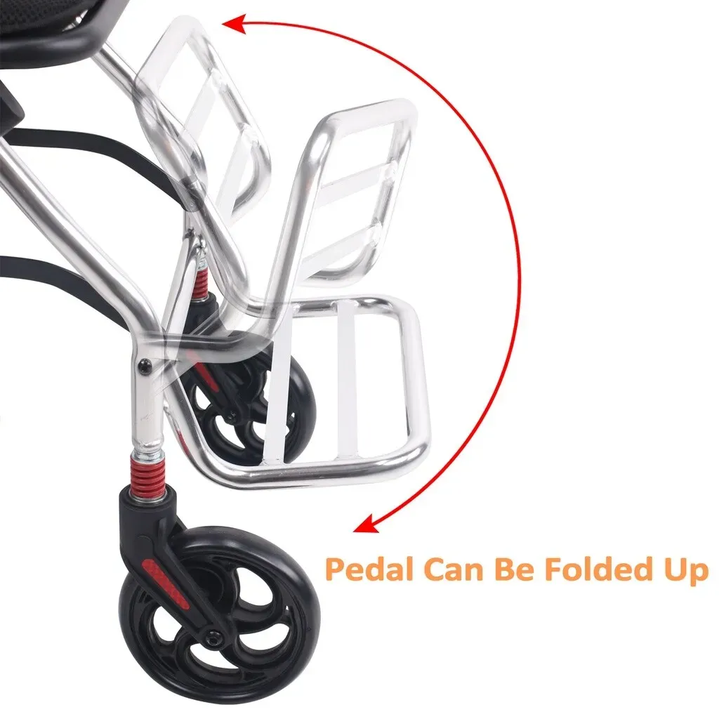 Portable Foldable Manual Wheelchair in Blue - Lightweight Travel Design for view 6