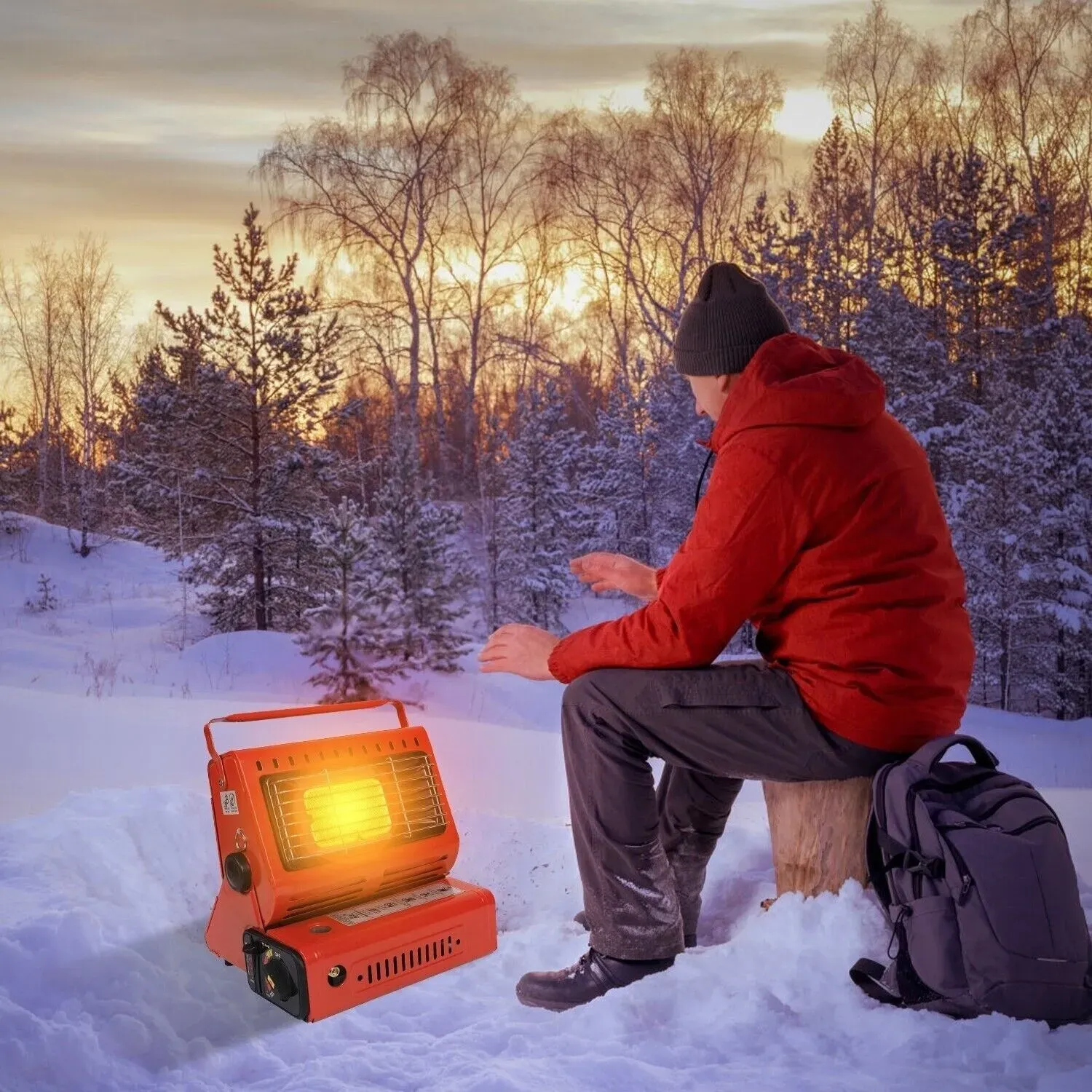 Portable Butane Gas Heater in Black for Camping, Hiking, and Outdoor Use view 4