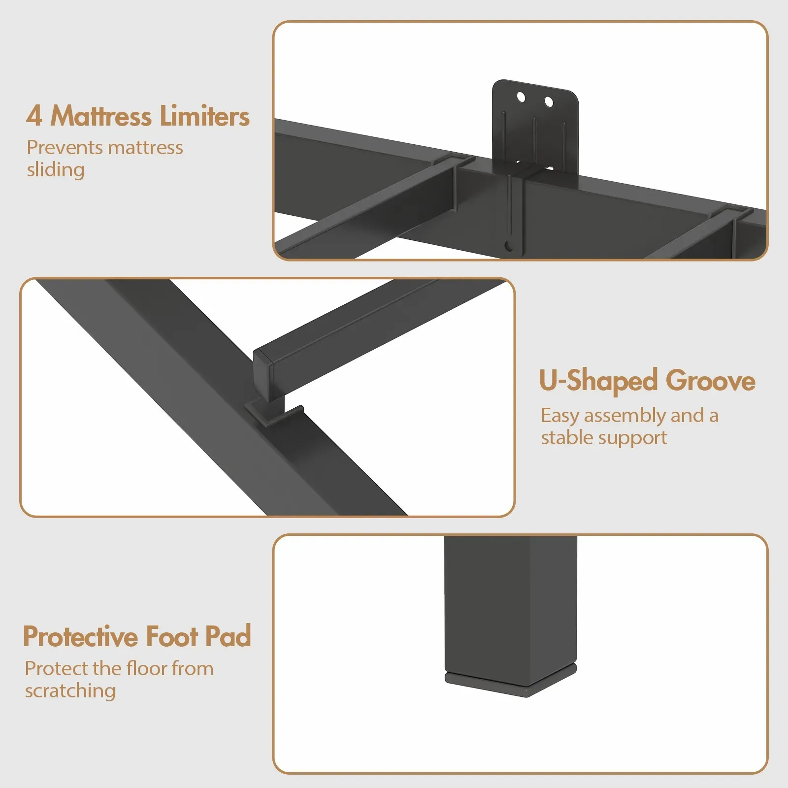 Walnut Single LED Corner Bed Frame in Black with 2 Storage Drawers and view 9