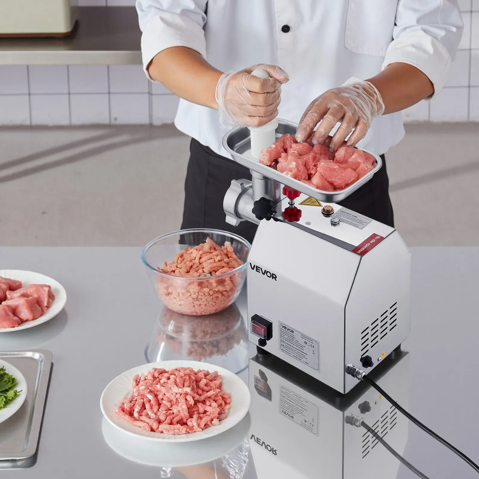Commercial Electric Meat Grinder, Stainless Steel, 2.04 kg/Min, Sausage Stuffer view 6