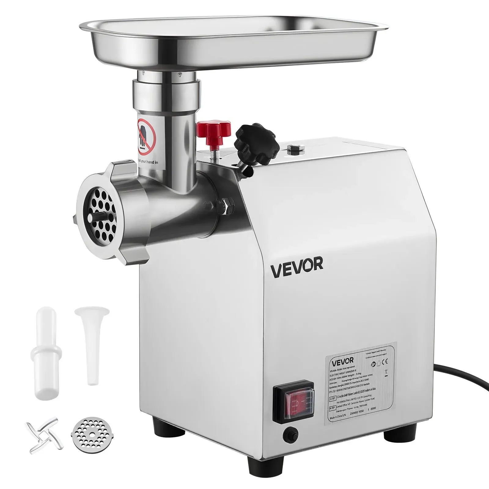 Commercial Electric Meat Grinder, Stainless Steel, 2.04 kg/Min, Sausage Stuffer view 7