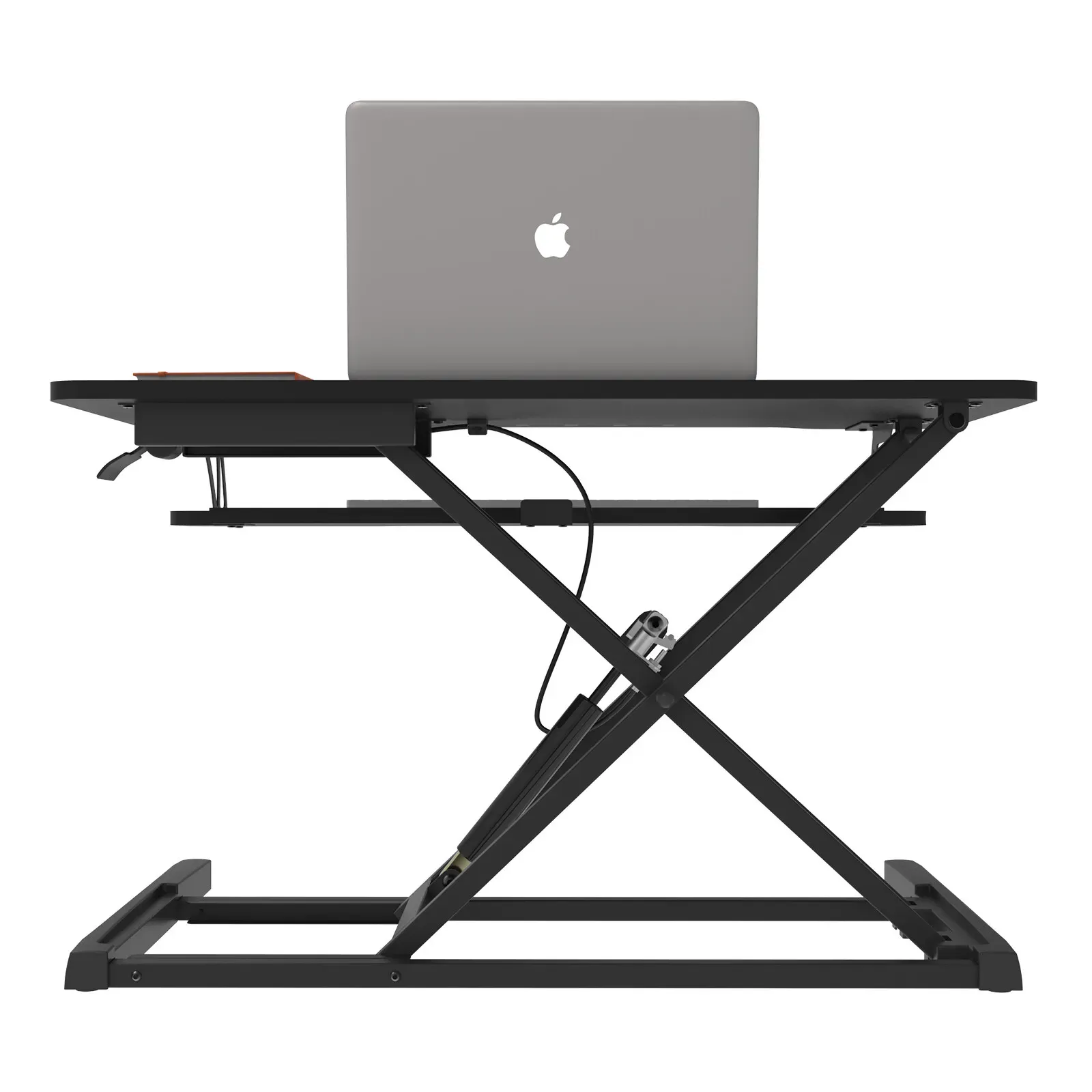 Height Adjustable Black Laptop Riser Desk with Two-Tier Design, 80x40cm view 4