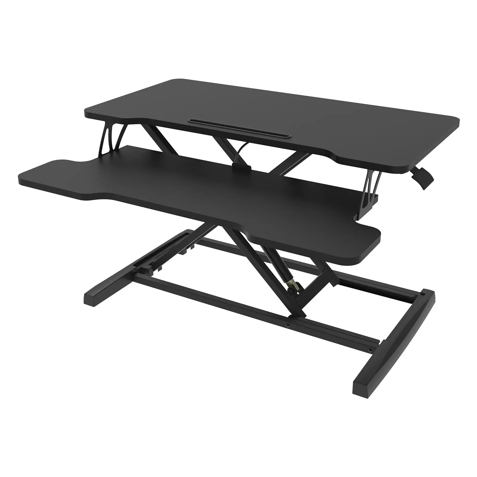 Height Adjustable Black Laptop Riser Desk with Two-Tier Design, 80x40cm view 7