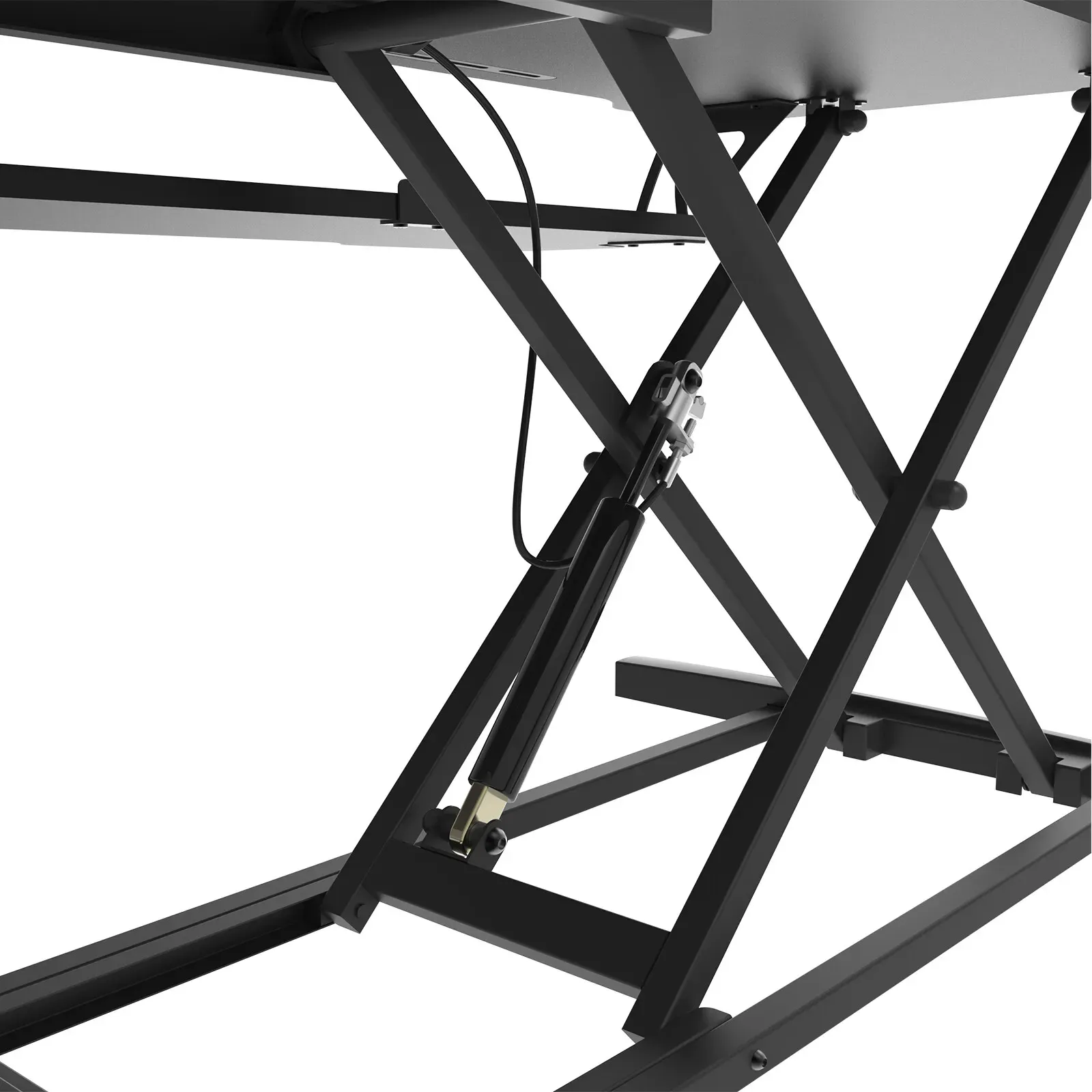 Height Adjustable Black Laptop Riser Desk with Two-Tier Design, 80x40cm view 10