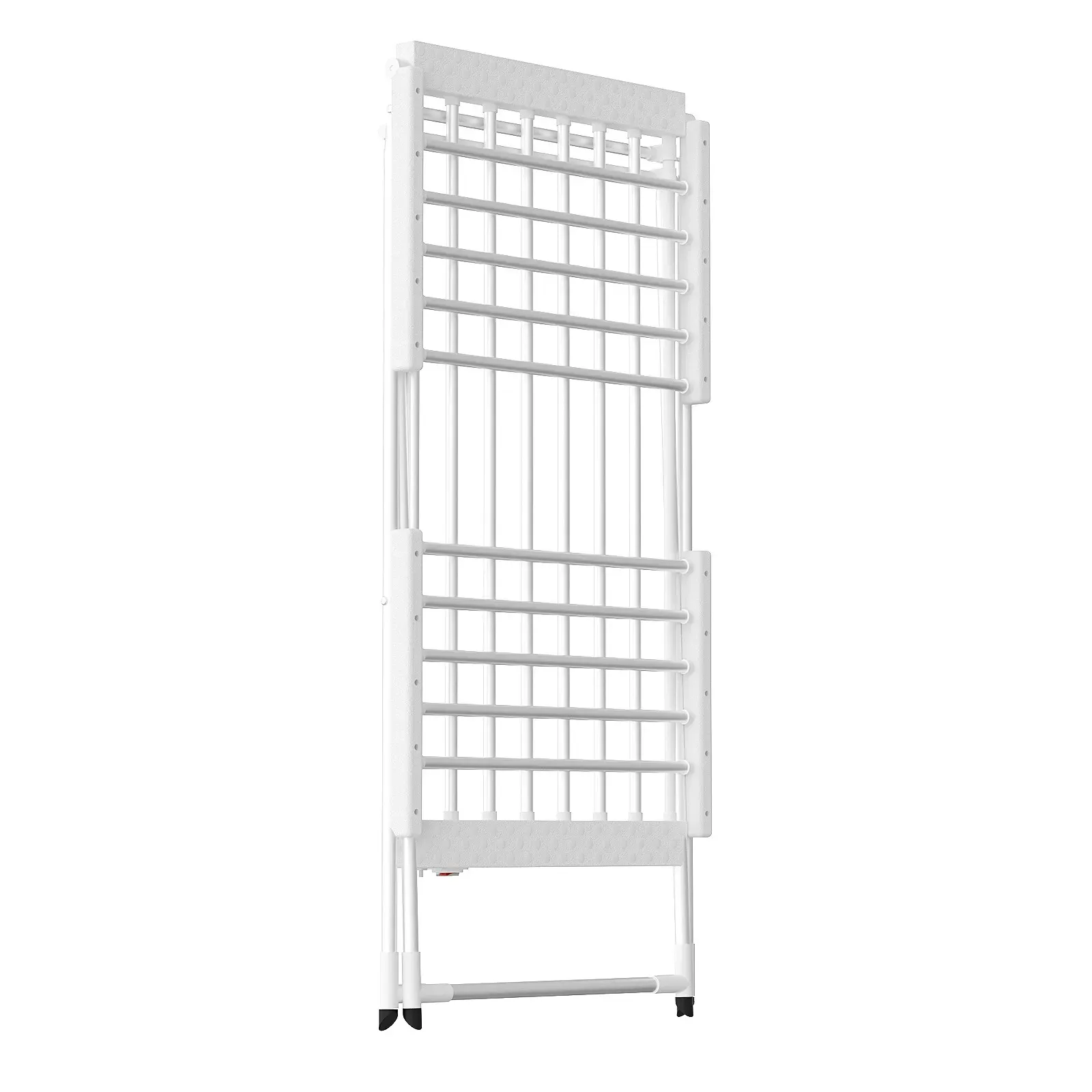 White 220W Electric Heated Towel Rack in Silver with 20 Bars for Fast Drying view 4