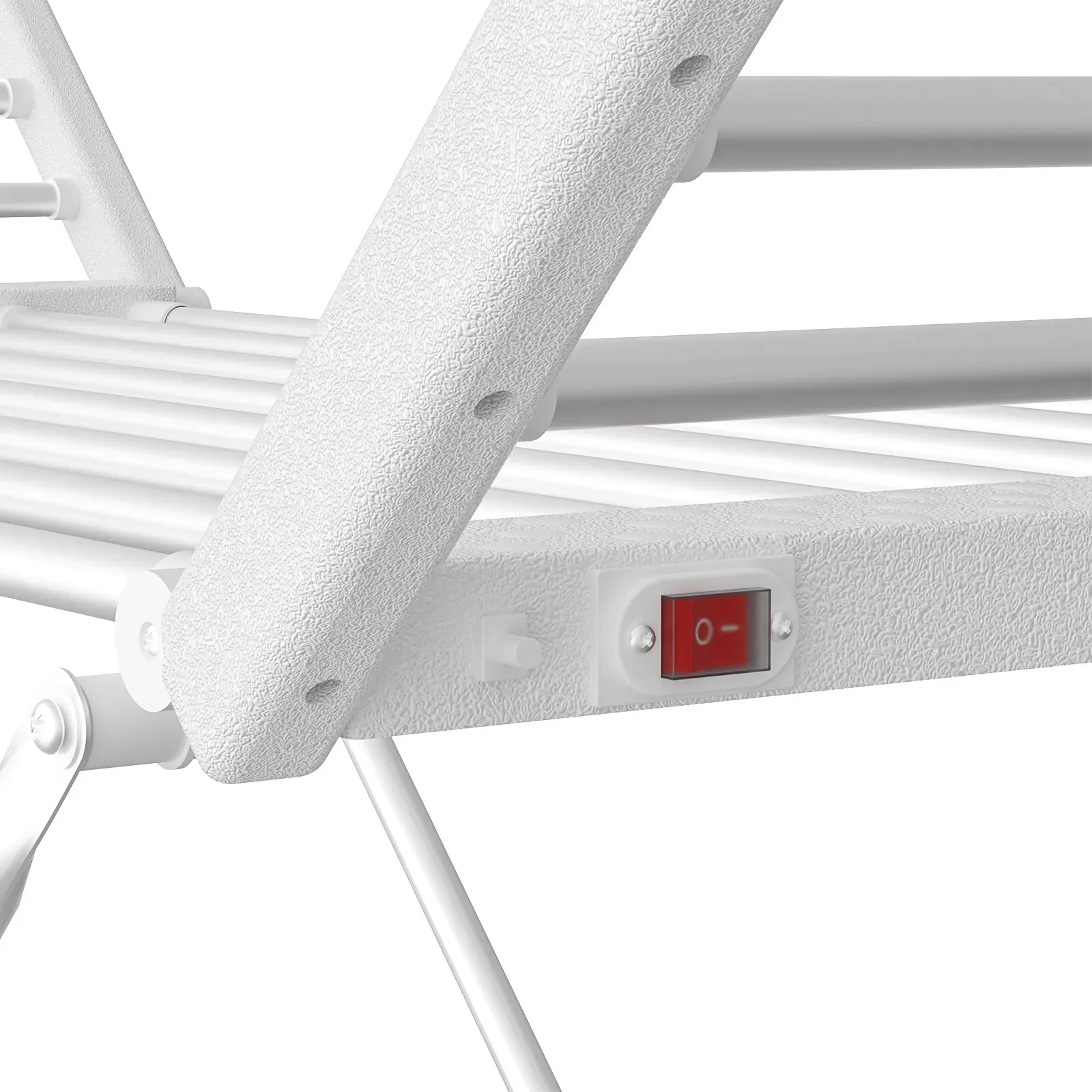 White 220W Electric Heated Towel Rack in Silver with 20 Bars for Fast Drying view 9