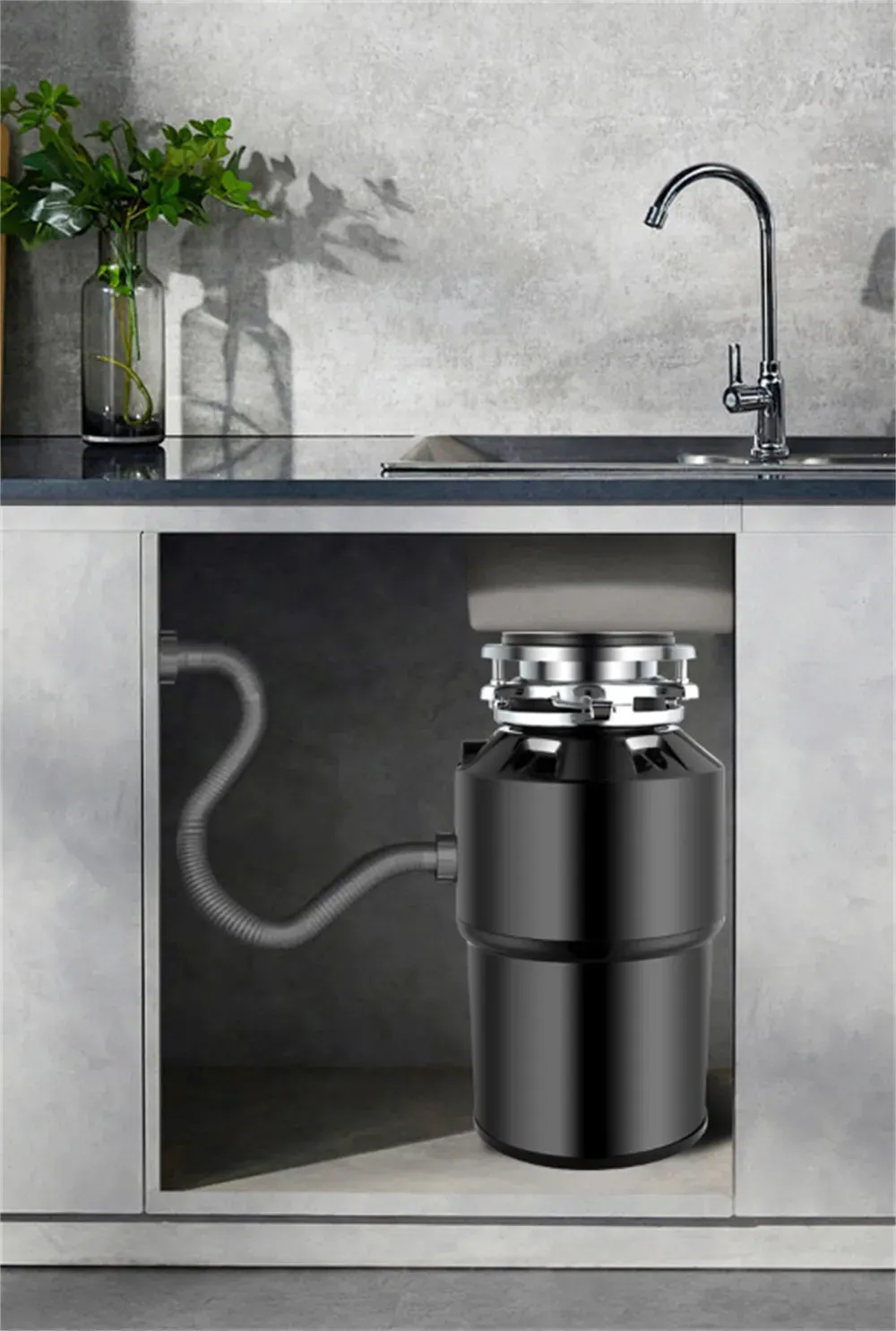 550W Food Waste Disposer with AU Plug, 4000RPM, Black, Stainless Steel for Kitchen view 7