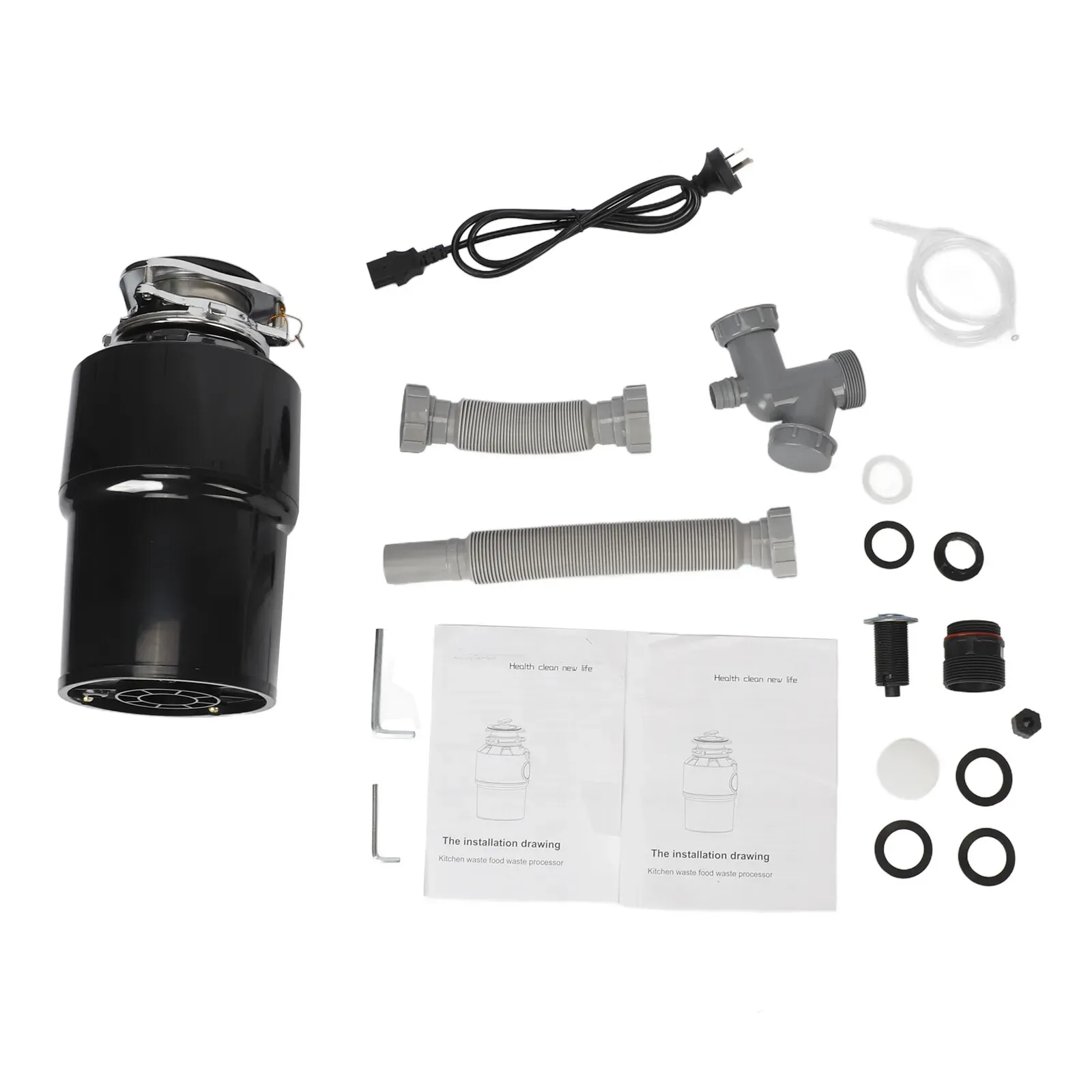 550W Food Waste Disposer with AU Plug, 4000RPM, Black, Stainless Steel for Kitchen view 10