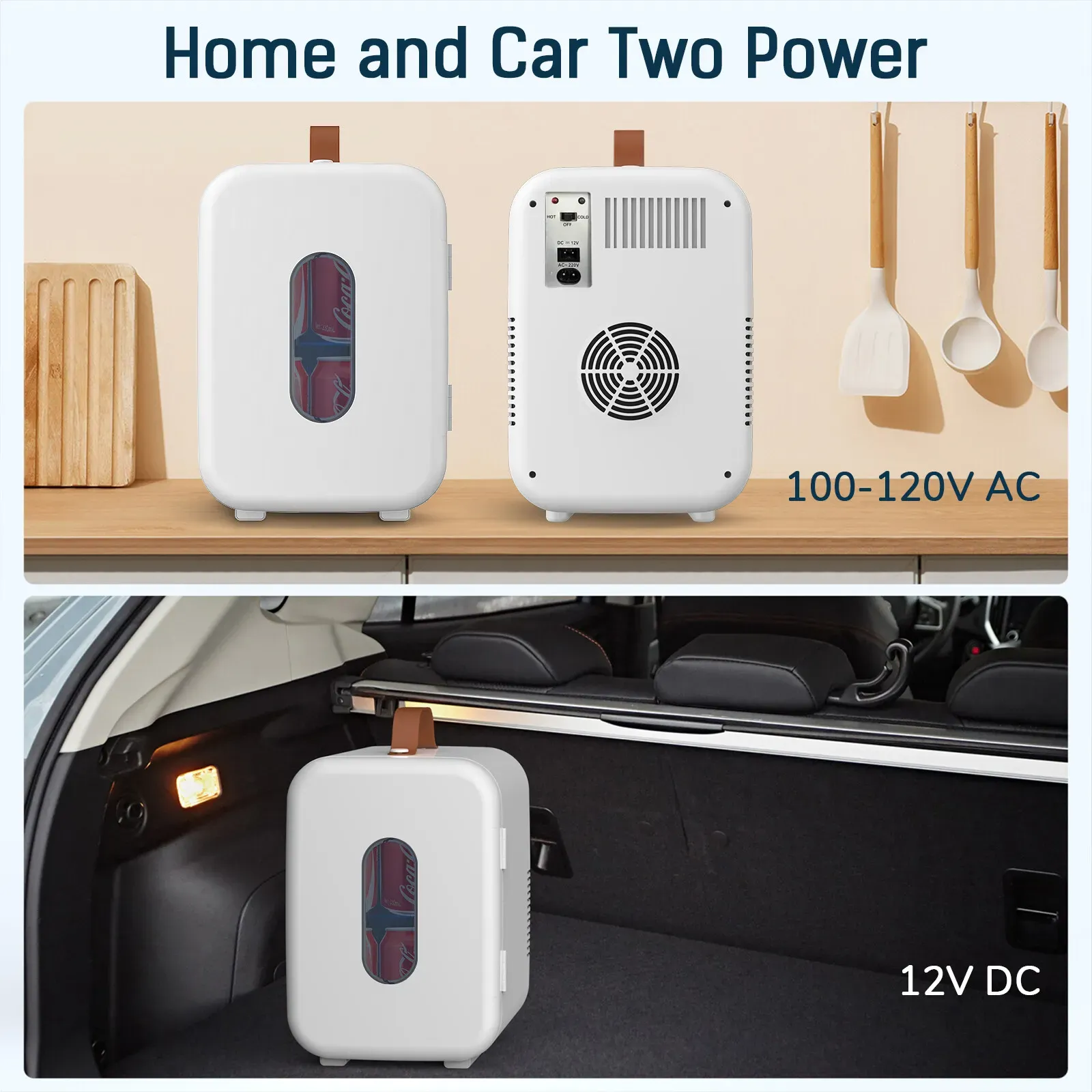 10L Mini Fridge Portable Cooler and Warmer in White for Home, Car, and Camping view 3
