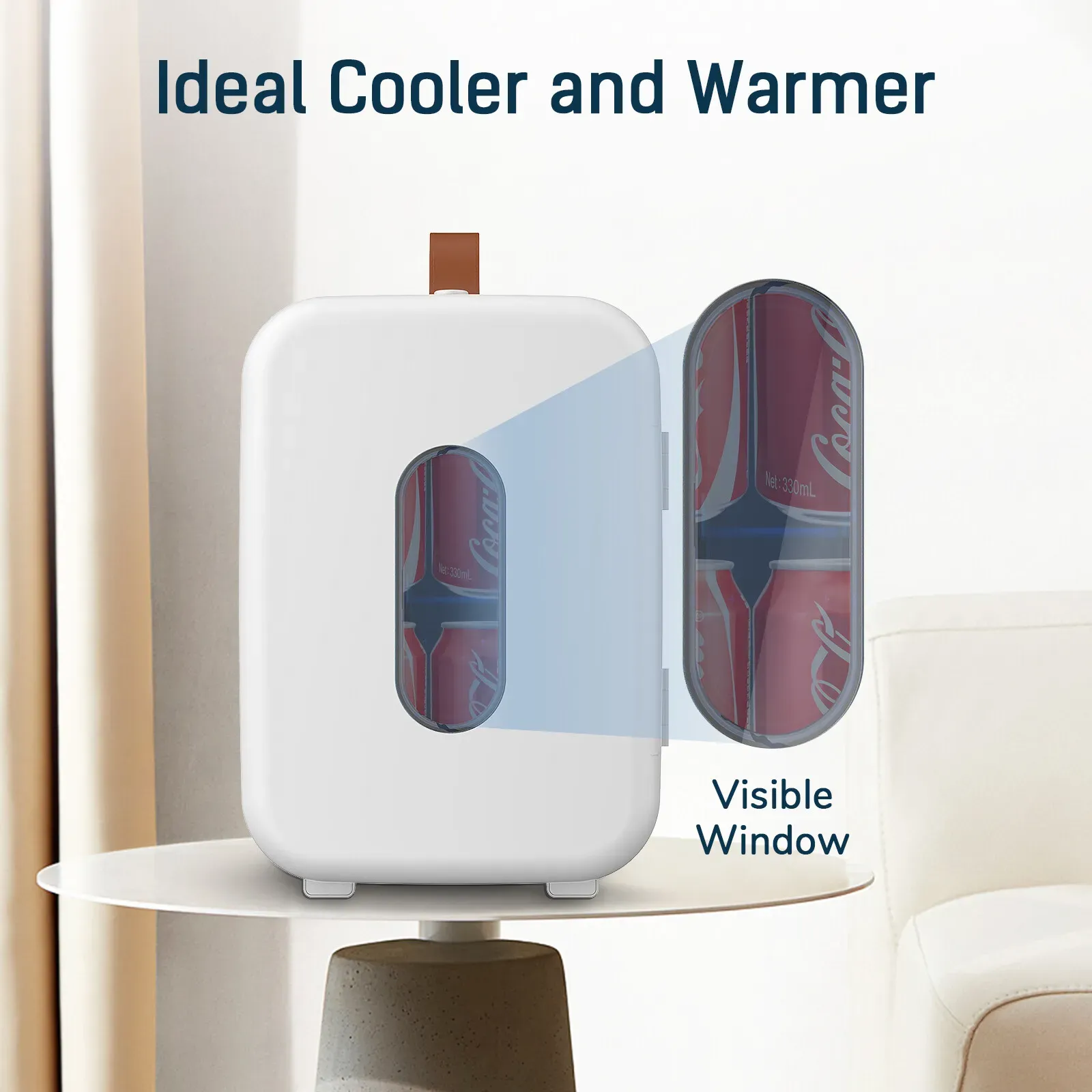 10L Mini Fridge Portable Cooler and Warmer in White for Home, Car, and Camping view 5