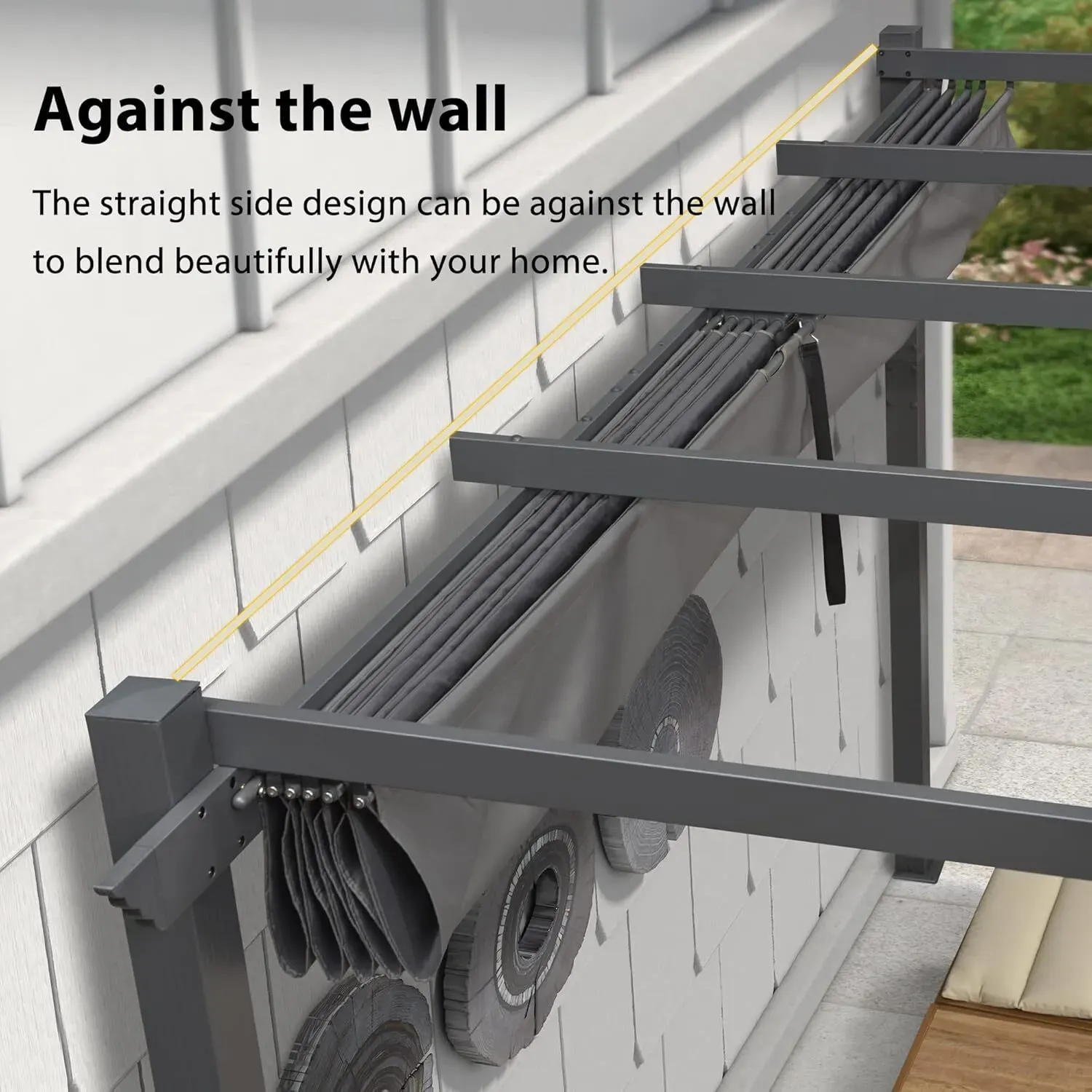 2.7 x 4 M Grey Outdoor Retractable Pergola for Patio view 2