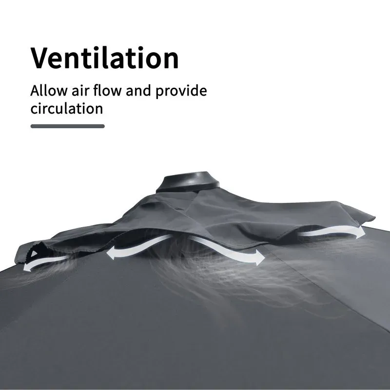 2.7x3.5m Grey Patio Cantilever Umbrella with 360-Degree Rotation view 8