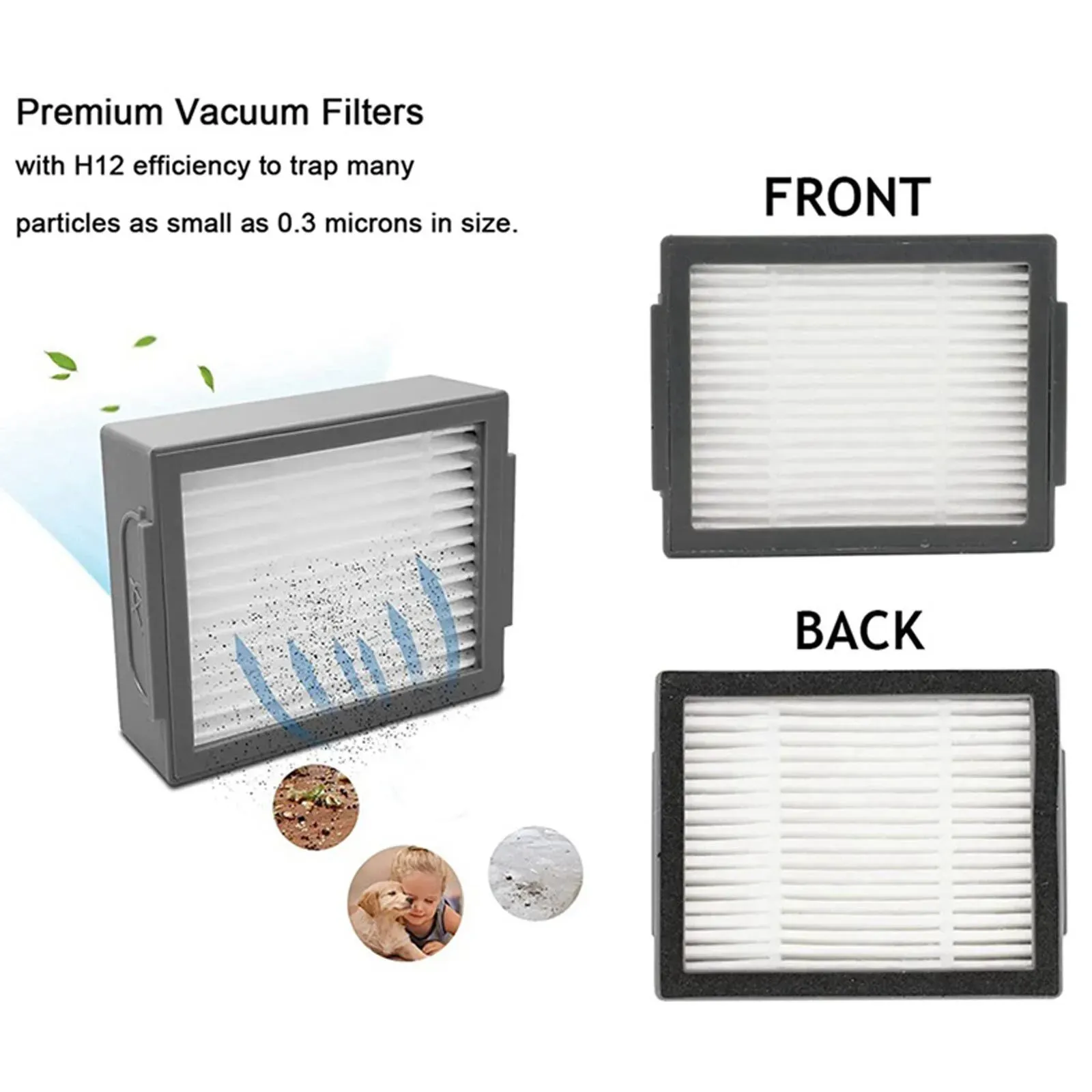 Replacement Filter Brush Parts Set for iRobot Roomba Vacuum Cleaners - Black view 9
