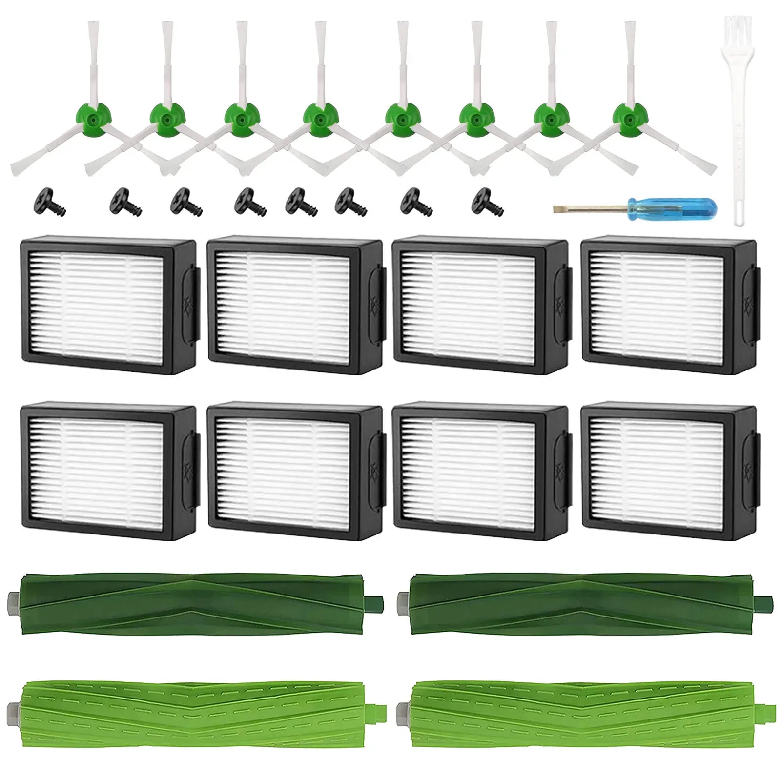 Replacement Filter Brush Parts Set for iRobot Roomba E Series and I Series