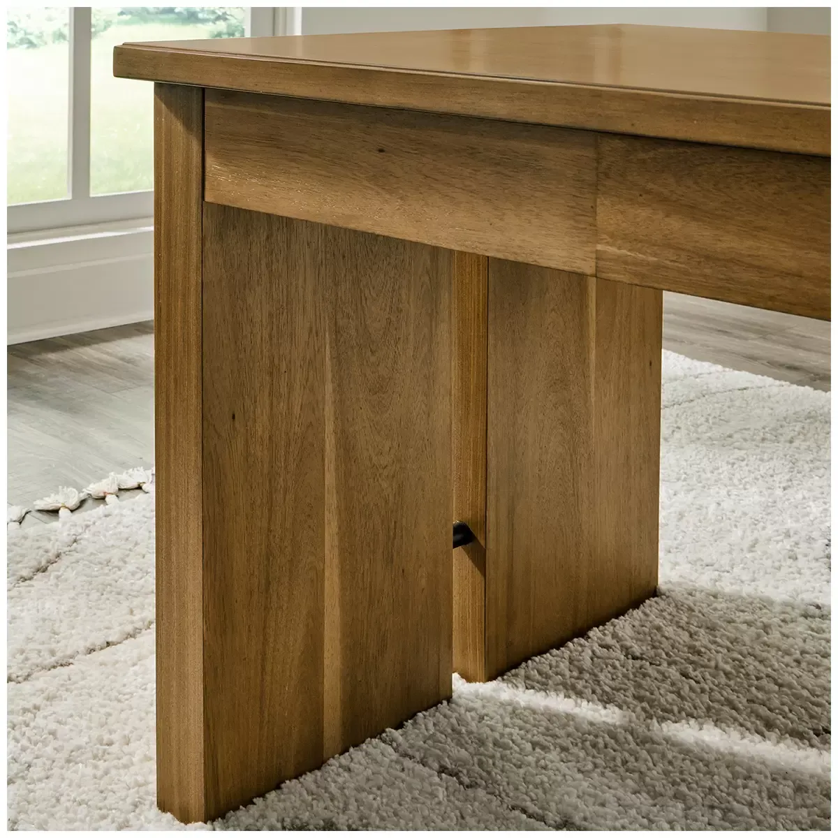 Writing Desk in Acacia Hue with Rubberwood Construction and Dovetail Drawers view 5