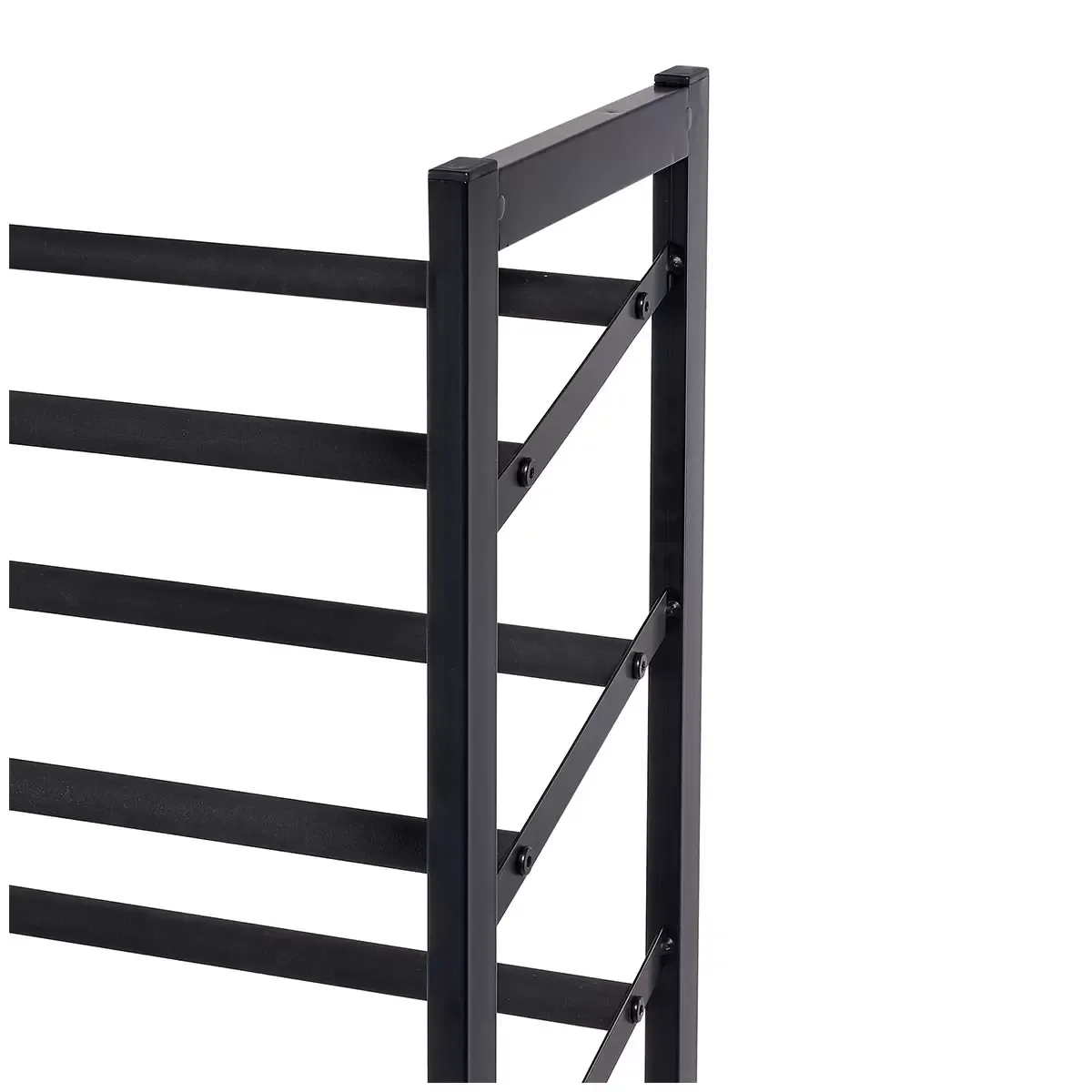 Set of 2 Black Matte Stackable Shoe Rack, 8-Tier Vertical Tower, Grey view 4