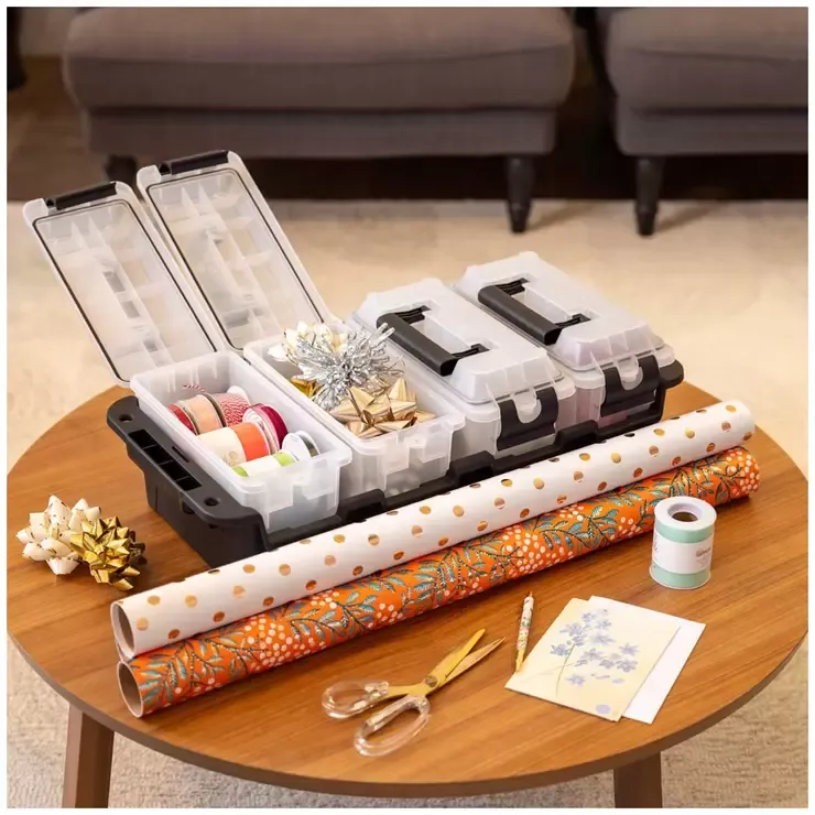 Stackable Grey Multipurpose Storage Container 4 Pack with Waterproof Gasket view 4