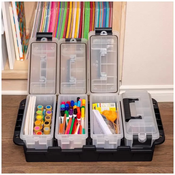 Stackable Grey Multipurpose Storage Container 4 Pack with Waterproof Gasket view 6