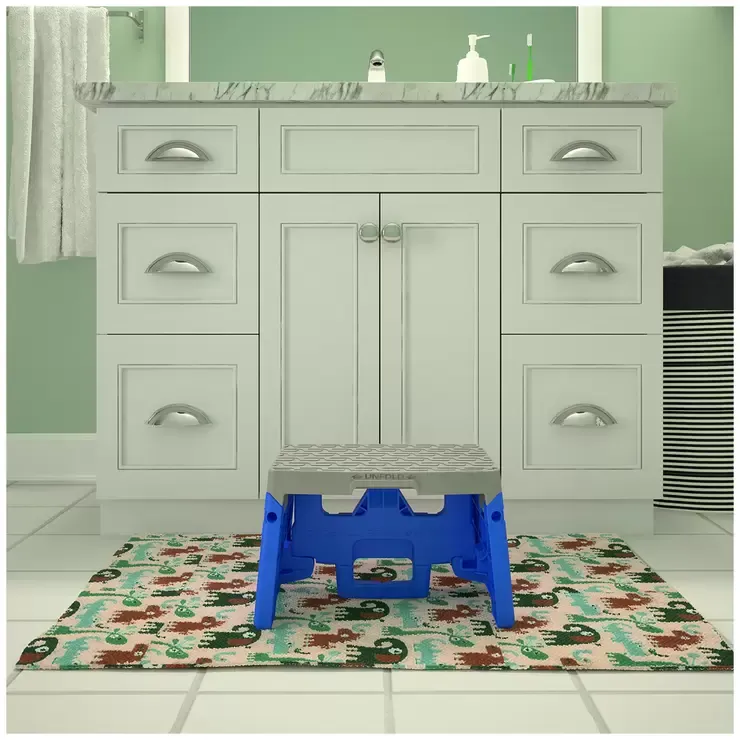 Grey 1-Step Plastic Folding Step Stool 2-Pack - Compact and Slip-Resistant Design view 3