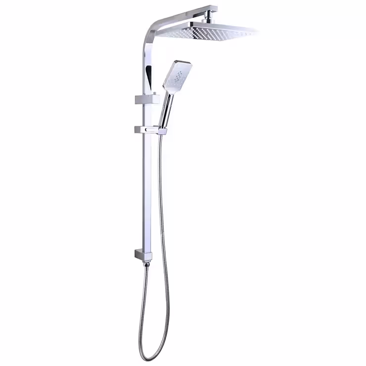 Chrome Shower Panel 30x15mm With Sliding Adjustable Shower Holder