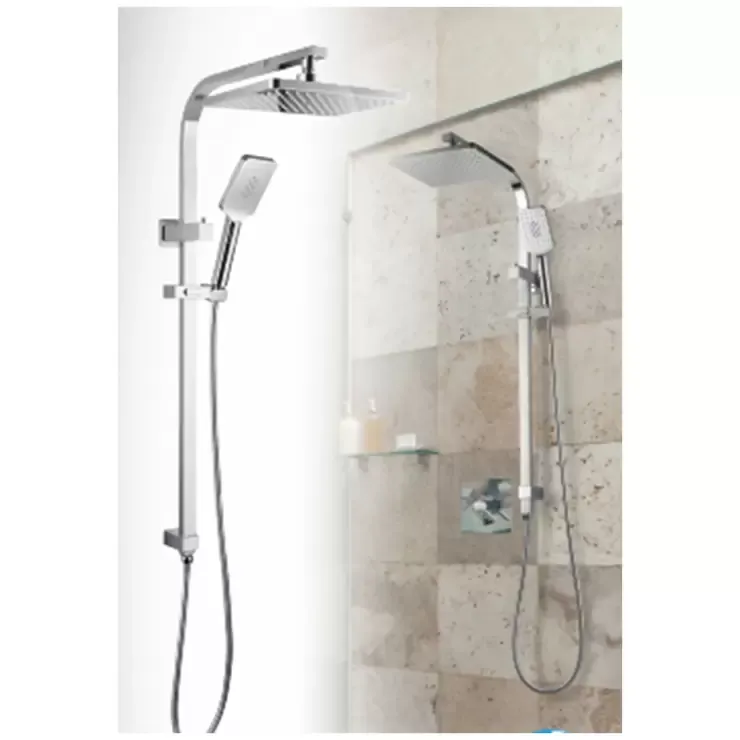 Chrome Shower Panel 30x15mm With Sliding Adjustable Shower Holder view 3