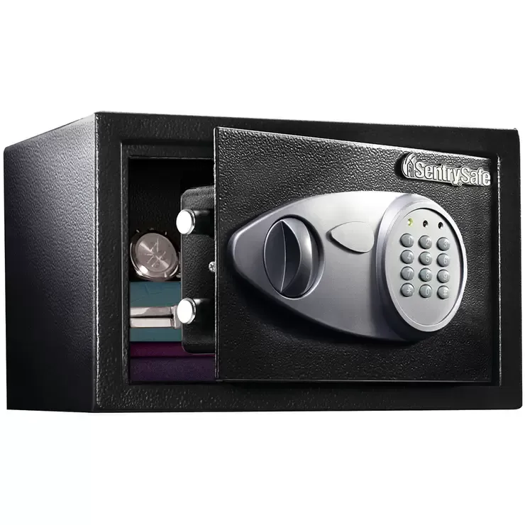 Black Digital Security Safe 16.4L with Solid Steel Construction and Carpet view 2