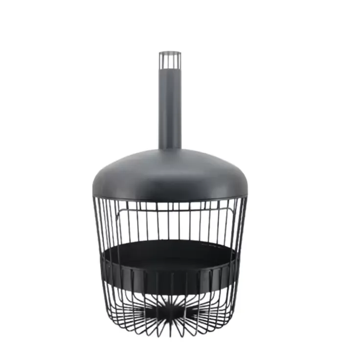 Black High-Temperature Powder Coated Bastion Chimenea with Large Burning Capacity view 2