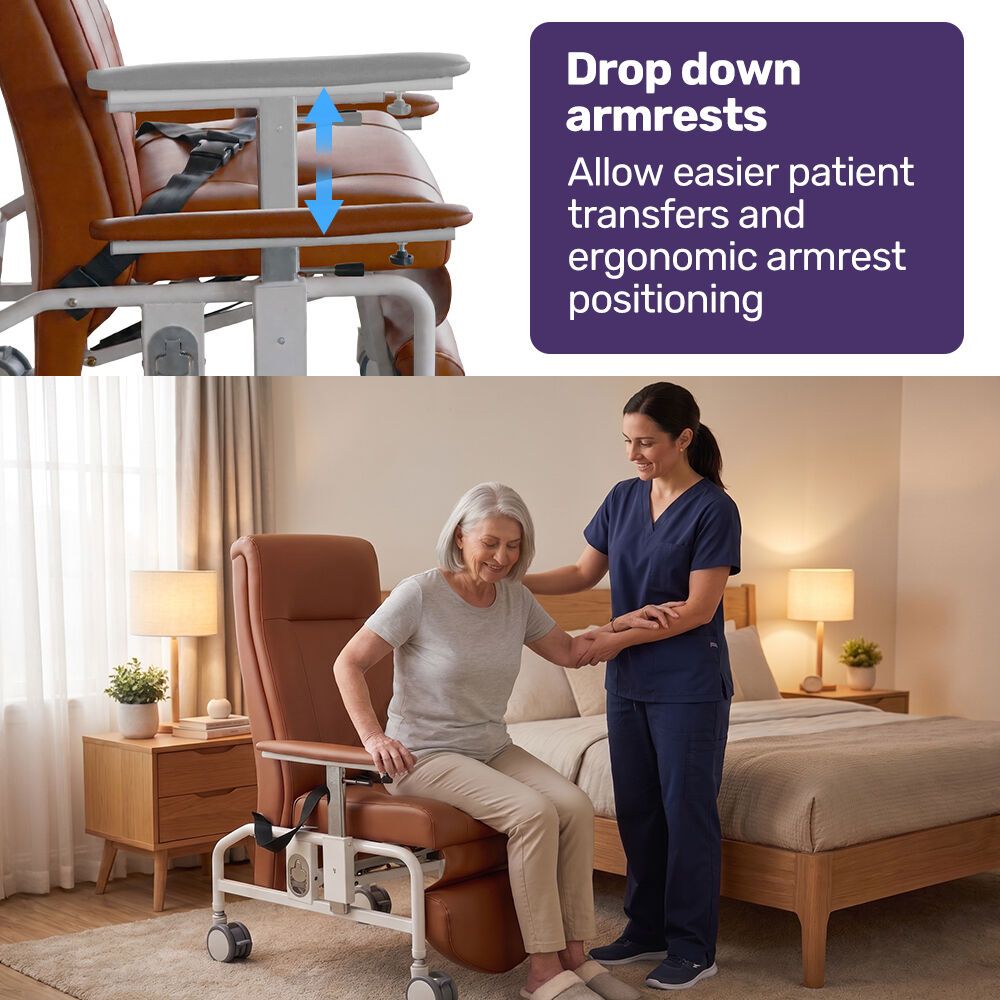 EQUIPMED Mobile High-Back Reclining Day Chair view 4
