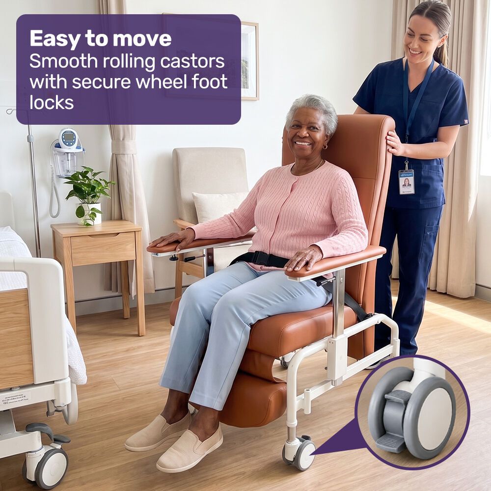 EQUIPMED Mobile High-Back Reclining Day Chair view 7