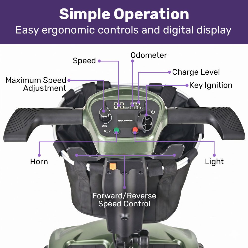 EQUIPMED SmartPacer+ Ultra-Lightweight Mobility Scooter w/ Li-ion Battery view 4