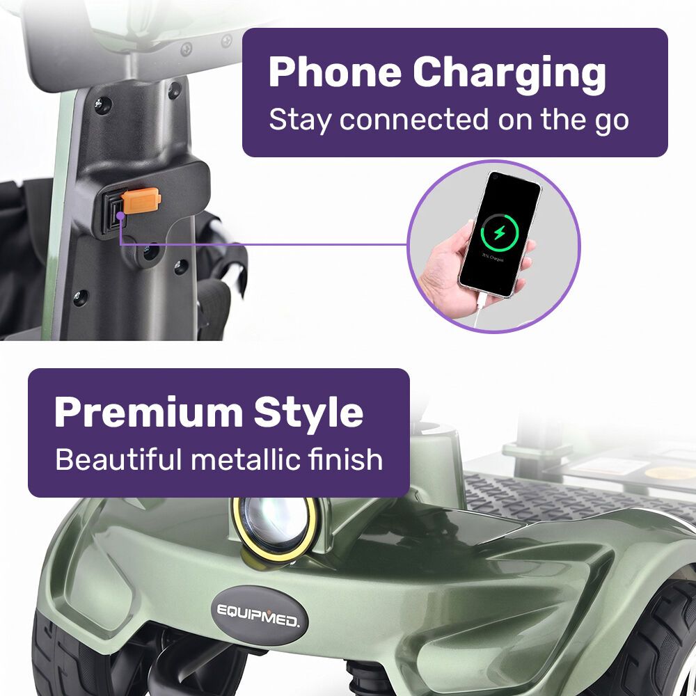 EQUIPMED SmartPacer+ Ultra-Lightweight Mobility Scooter w/ Li-ion Battery view 9
