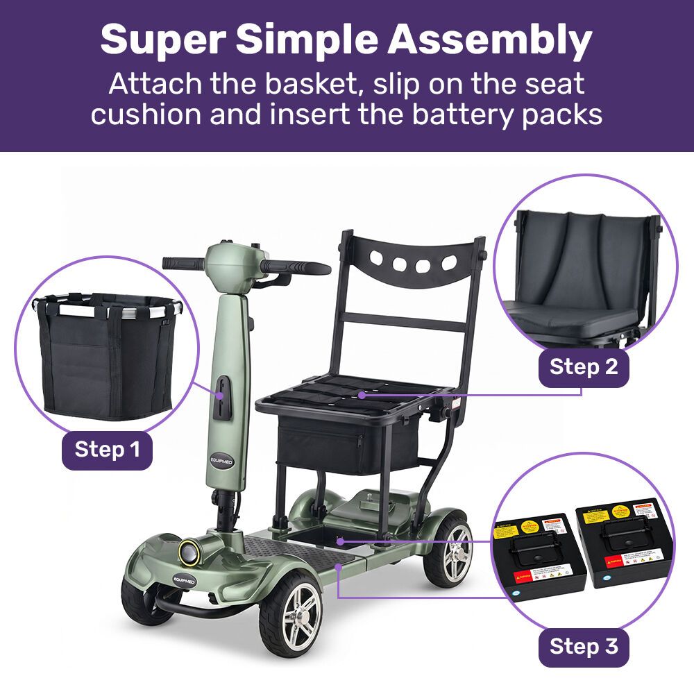 EQUIPMED SmartPacer+ Ultra-Lightweight Mobility Scooter w/ Li-ion Battery view 10