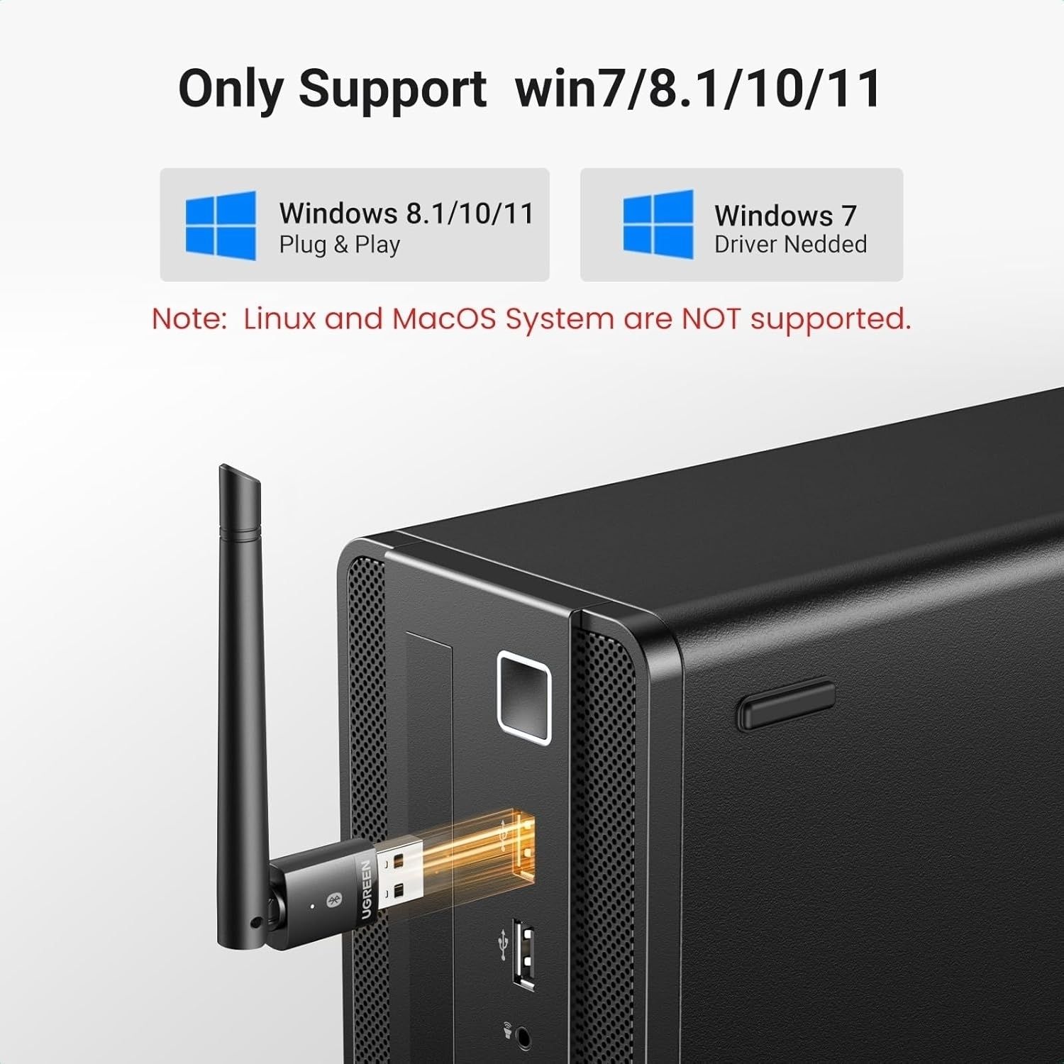UGREEN 35059 Bluetooth 5.4 Adapter for PC, 120M Long Range USB Dongle view 2