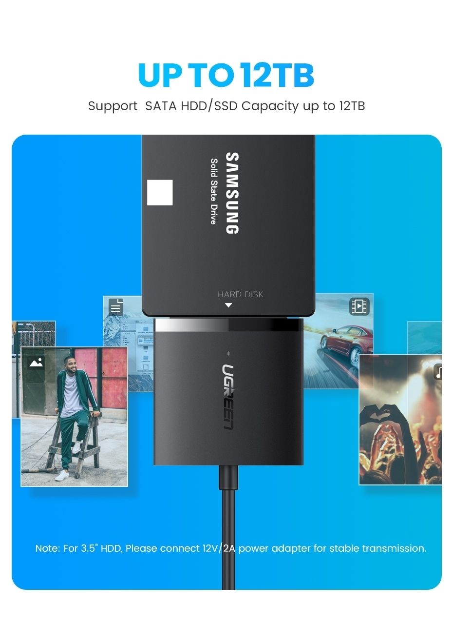 UGREEN 60561 SATA to USB 3.0 Adapter Cable with UASP SATA III to USB Converter view 6