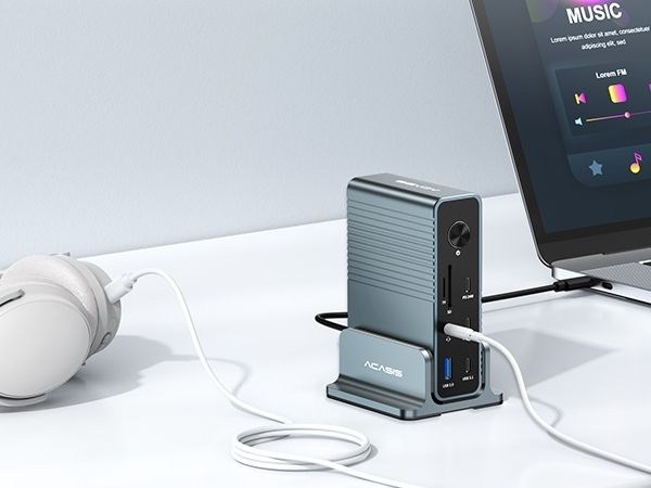 ACASIS DS-7A15 15-in-1 USB-C Dock Triple 4K HDMI DP 10Gbps PD Docking Station view 5