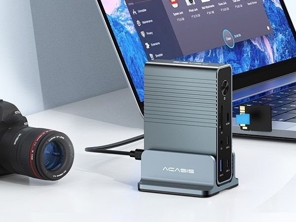 ACASIS DS-7A15 15-in-1 USB-C Dock Triple 4K HDMI DP 10Gbps PD Docking Station view 6