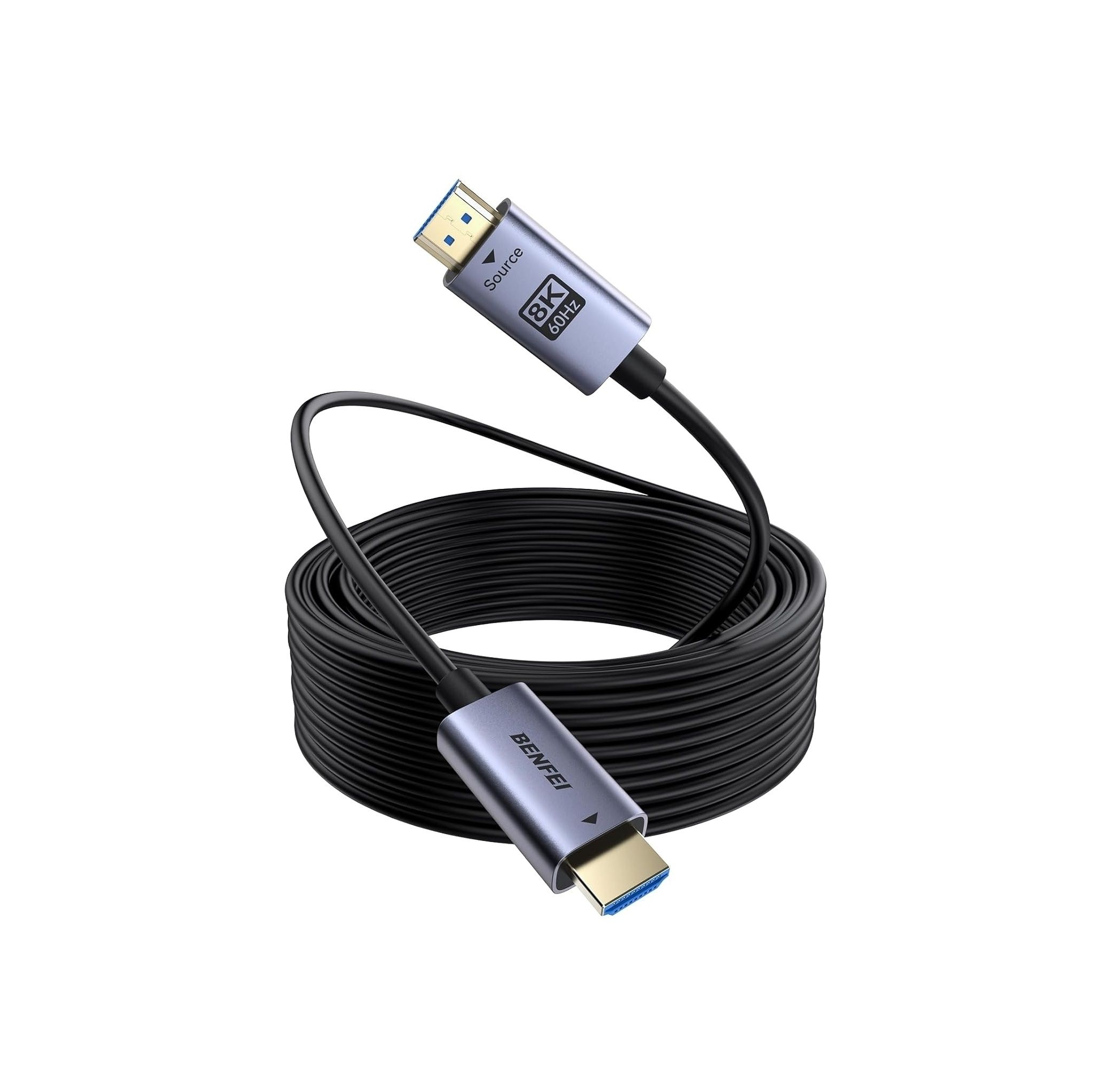 BENFEI 000450GY-100F 8K HDMI 2.1 Fiber Optic Cable 100ft 48Gbps 4K240Hz CL3