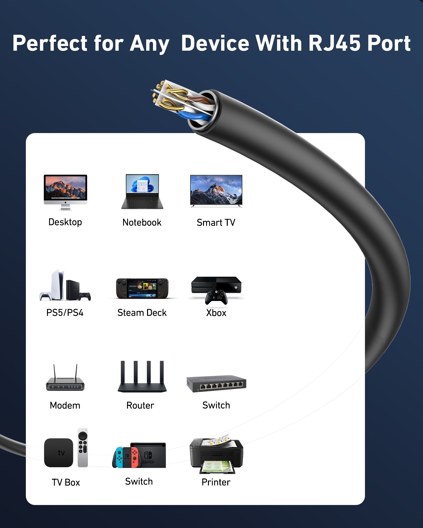 BENFEI 000704BK-305MS Pure Copper Cat 6 Cable 305M-Waterproof Black PE+PVC view 4