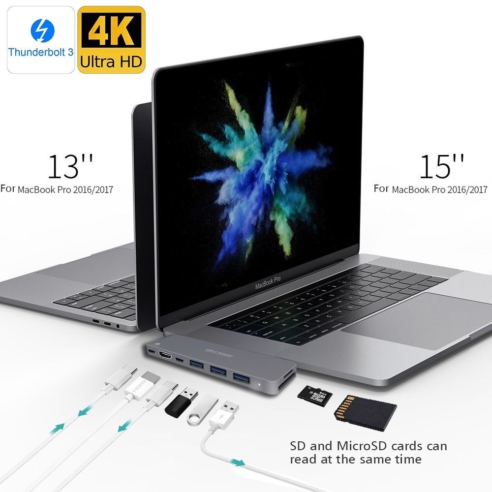 INTACT 9820T 8-in-1 Dual USB-C Adapter for MacBook/Pro HDMI/ view 5
